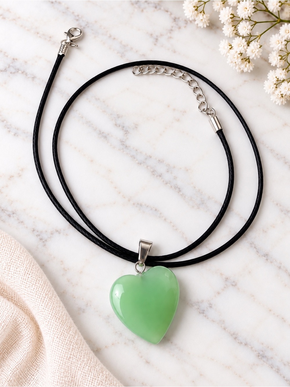 Green Heart Pendant Necklace for Women - Unbranded